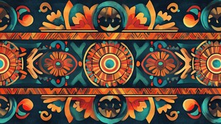 民族风绚丽花纹装饰图案