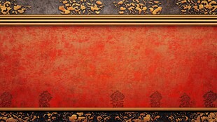 古典红底金边华丽纹理背景