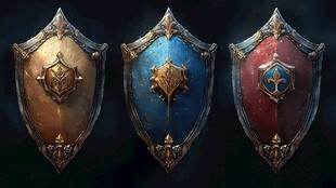 三款精美中世纪风格盾牌