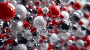 红黑白多彩球体的梦幻组合