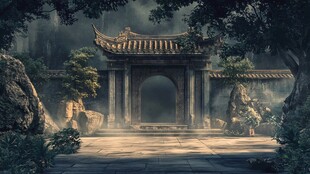 古风园林中式牌坊景观