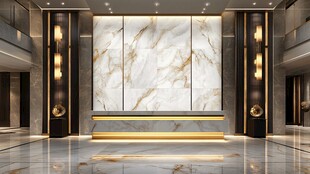豪华大理石酒店大堂前台