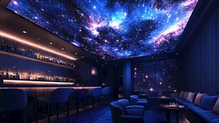 梦幻星空主题酒吧空间