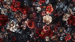 繁花锦簇的梦幻花卉图景