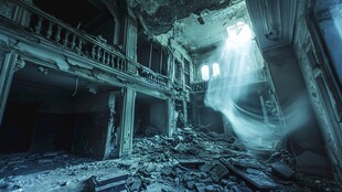 废弃宫殿中的神秘光影