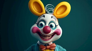 可爱小丑兔形象