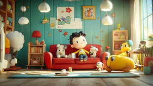 小男孩的温馨童趣小房间