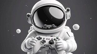太空宇航员畅玩游戏瞬间