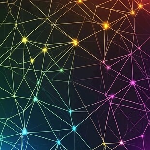 炫彩光线几何网络背景图