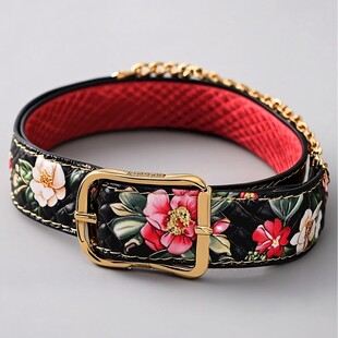 花卉图案时尚女士皮带