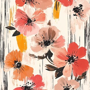 手绘花卉图案背景设计