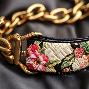 花卉图案奢华宠物项圈