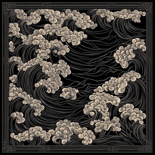 中式海浪纹传统图案设计