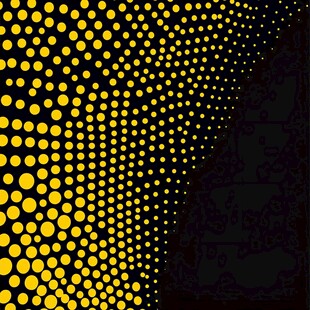 黄色波点黑色背景图案