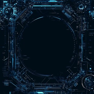 科技感蓝色圆形界面背景