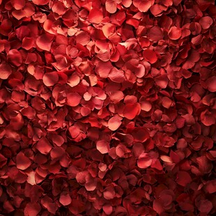 浪漫红玫瑰花瓣铺满画面