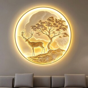 圆形鹿景壁饰 氛围感拉满