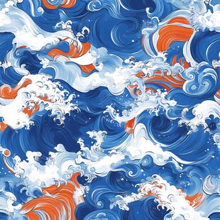 海浪波纹图案设计素材