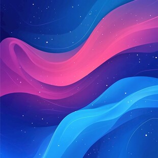 梦幻渐变星空波浪背景图