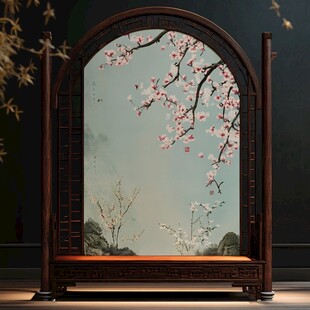 中式花鸟屏风 古韵雅致