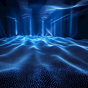 未来感蓝色数字粒子空间