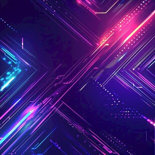 炫彩霓虹科技感线条背景
