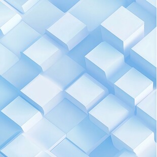 蓝色立体方块几何背景图
