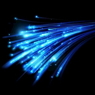 蓝色光纤光效科技背景图