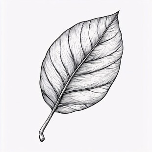 手绘单叶图
