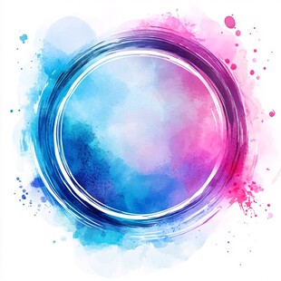 梦幻水彩圆环艺术背景图