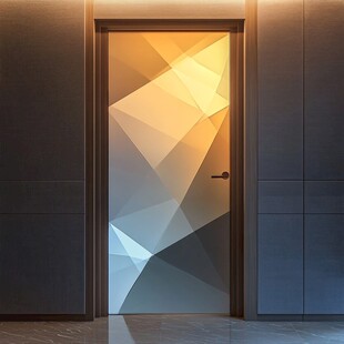 几何艺术玻璃门设计