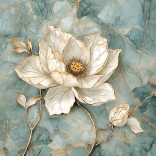 玉色莲花大理石背景图案