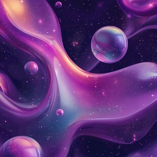 梦幻紫色宇宙流体泡泡图