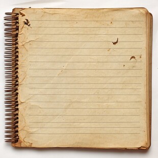 老旧螺旋笔记本内页