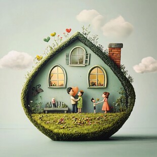 梦幻家庭小屋温馨场景