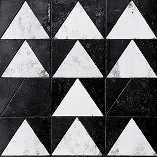 黑白三角几何图案瓷砖