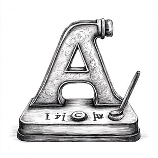 复古字母A造型文具摆件