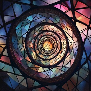 梦幻螺旋彩色玻璃艺术