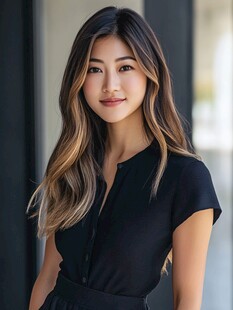 优雅黑裙女子的迷人风采