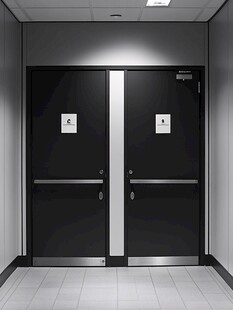 黑白风格的双扇卫生间门