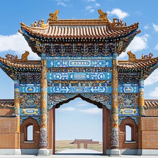 古典华丽中式牌坊建筑景观