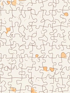 拼图图案 散落的多彩拼图块