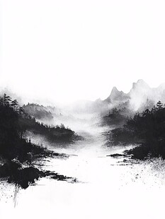 水墨山水意境图