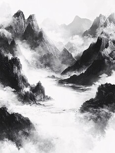 水墨山水意境图