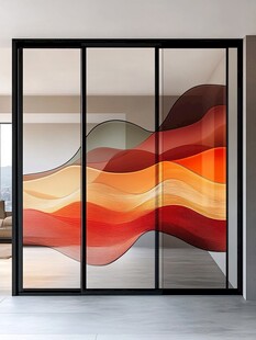 艺术玻璃隔断 独特色彩设计