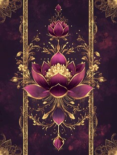 紫色莲花金饰华丽图案