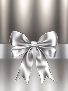银色精美蝴蝶结装饰图
