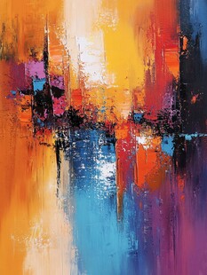 抽象色彩交融艺术画作