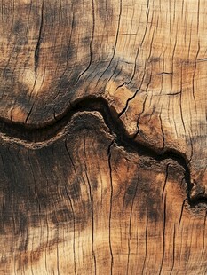 古老树桩的纹理裂痕