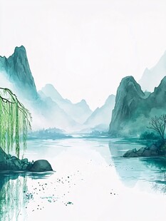 水墨山水间的诗意景致